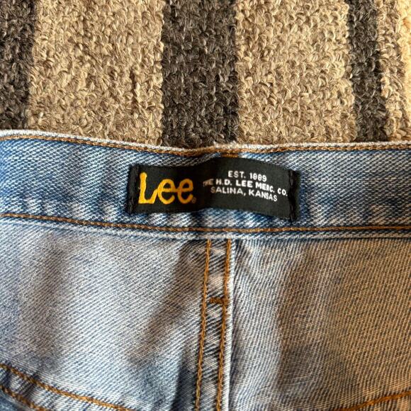 Lee Y2K Skater Grunge Baggy Blue Denim Jorts Sz.36 - Picture 2 of 7